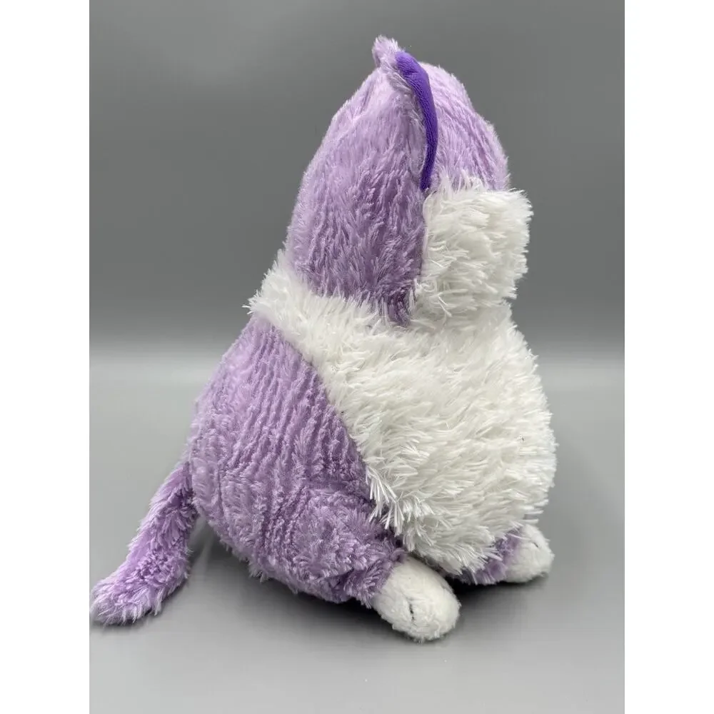 Kids Of America Corp Purple White Fluffy Kitty Cat Plush 12” Stuffed Animal 2017